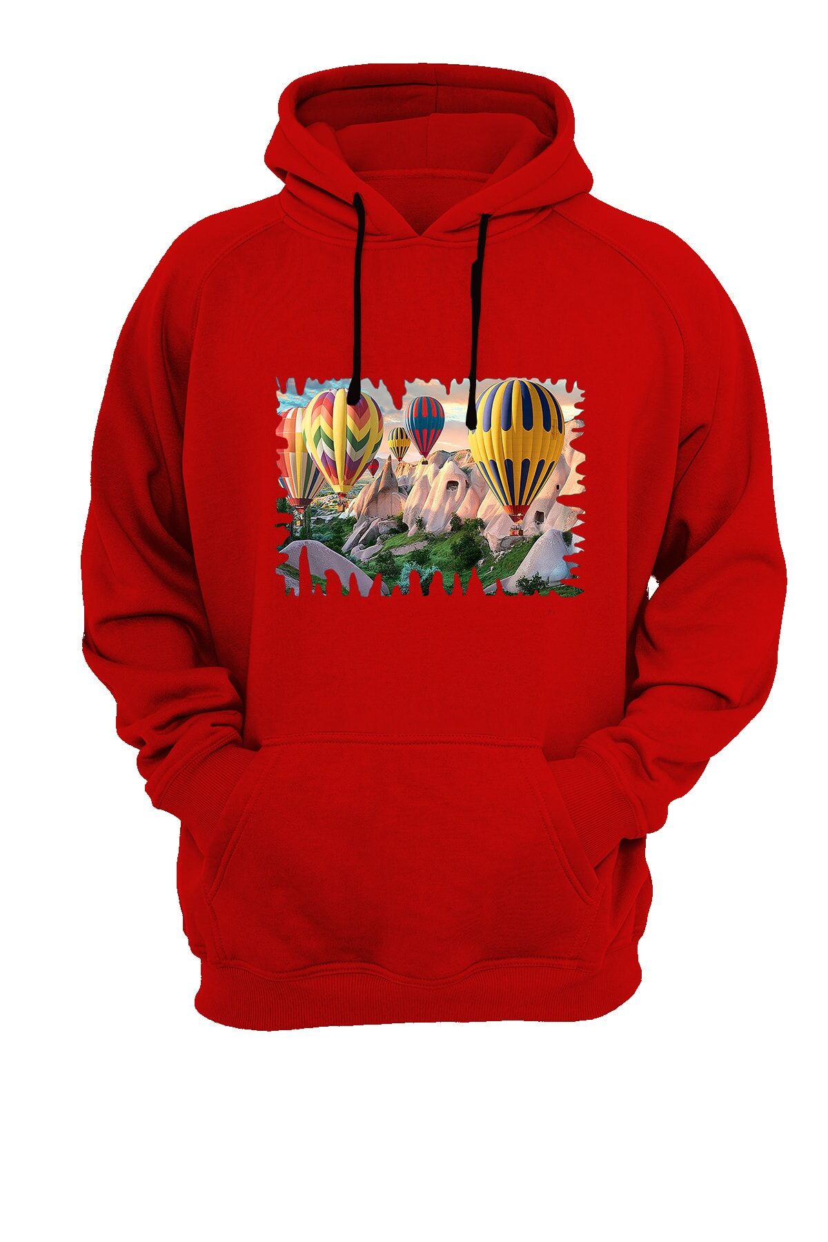 Balon Baskılı Kırmızı Sweatshirt