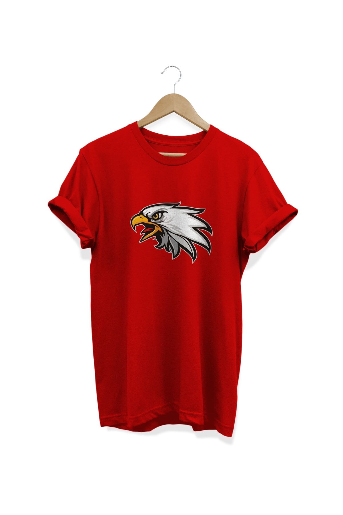 Kartal Baskılı Kırmızı T-shirt