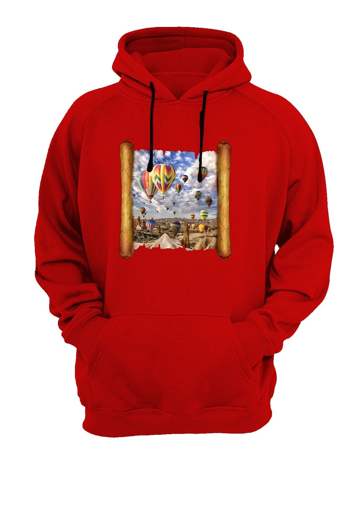 Balon Baskılı Kırmızı Sweatshirt