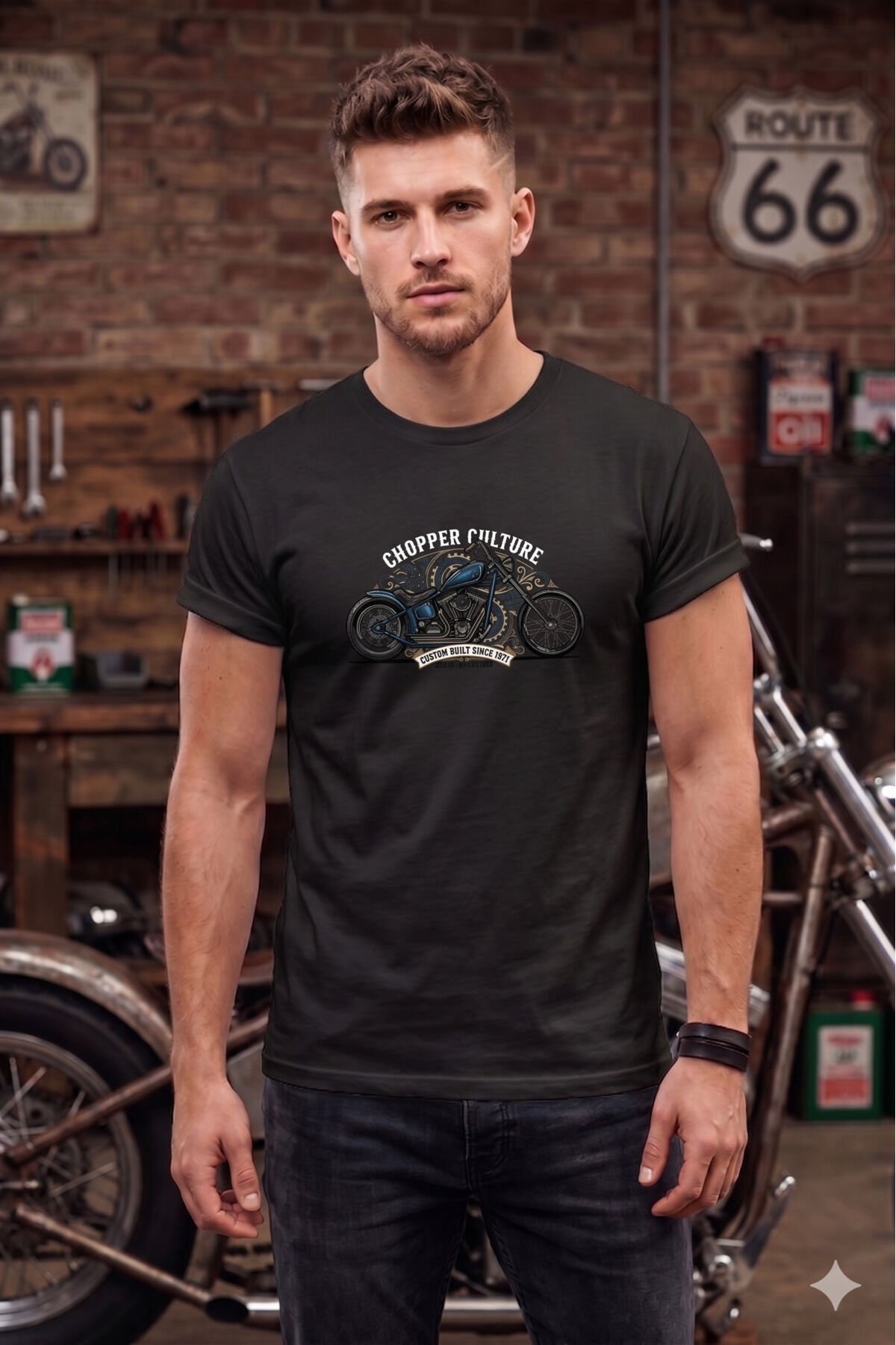 Chopper Culture Custom Built Motorcu Özel Tasarım Siyah Unisex Tişört T-shirt Siyah - 2XL