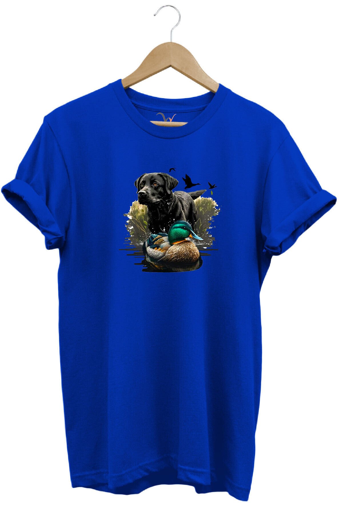 Baskılı %100 Pamuk Regular Fit Bisiklet Yaka Kırmızı T-shirt Mavi - 2XL