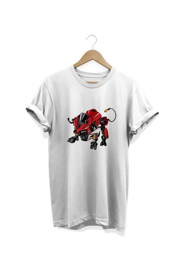 Boğa Baskılı Beyaz T-shirt