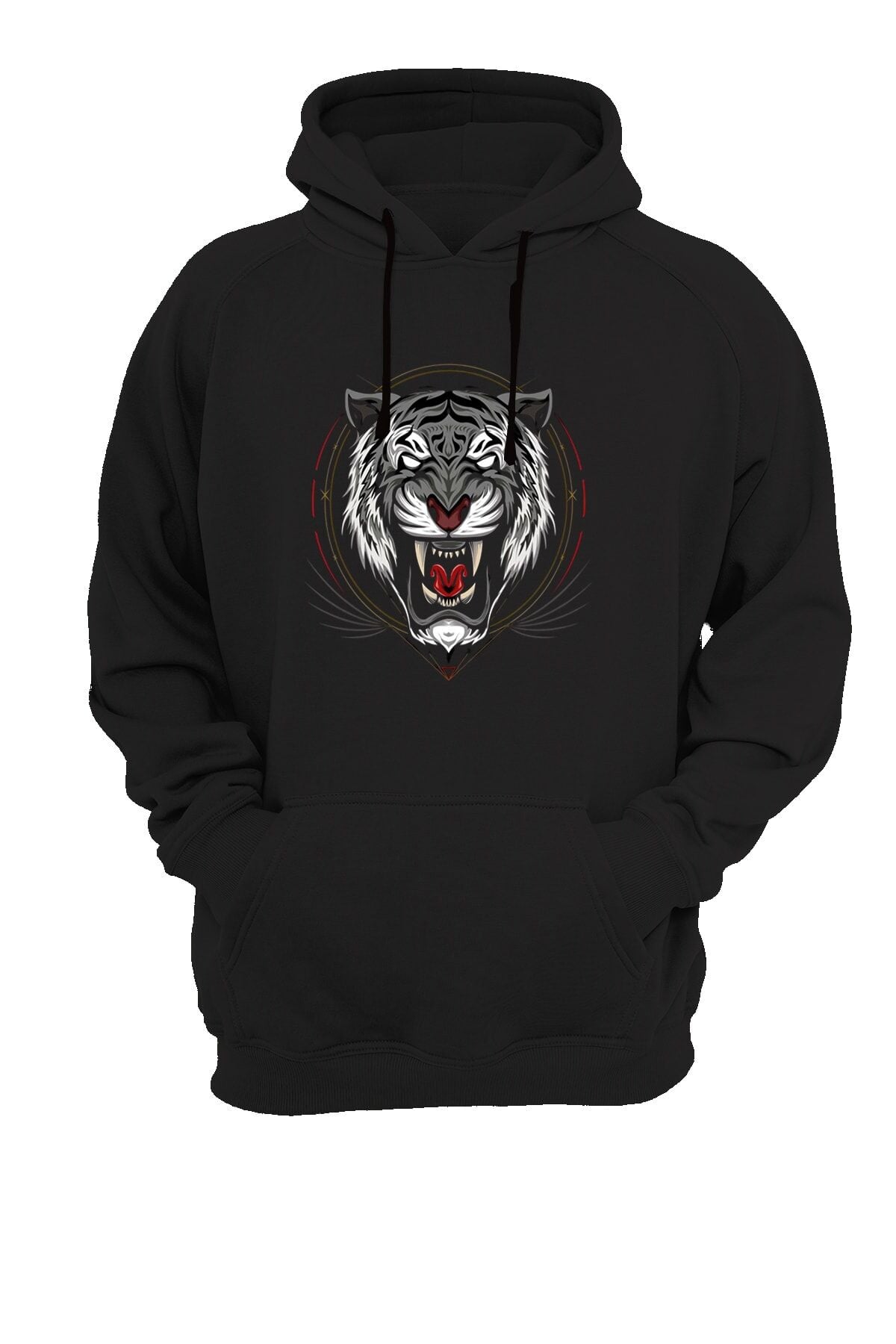 Kaplan Baskılı Siyah Sweatshirt