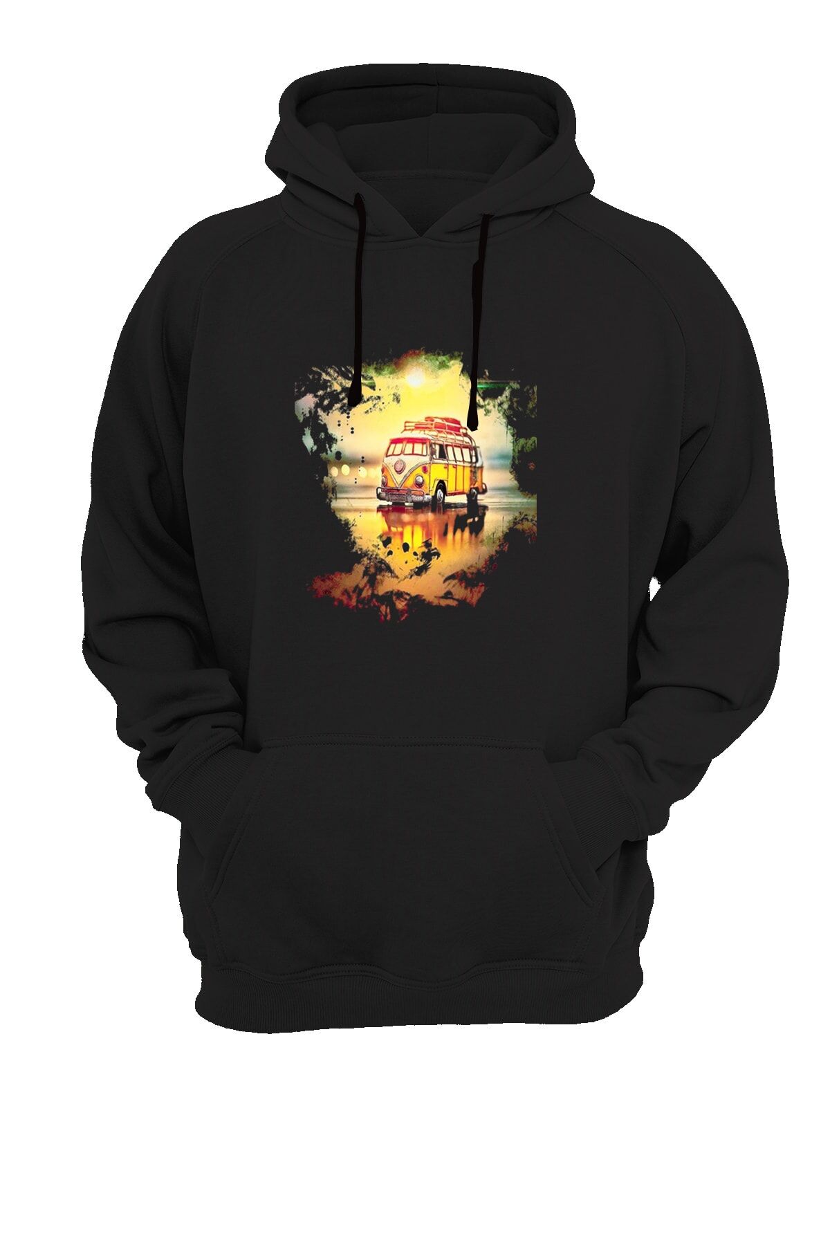 Baskılı Siyah Sweatshirt