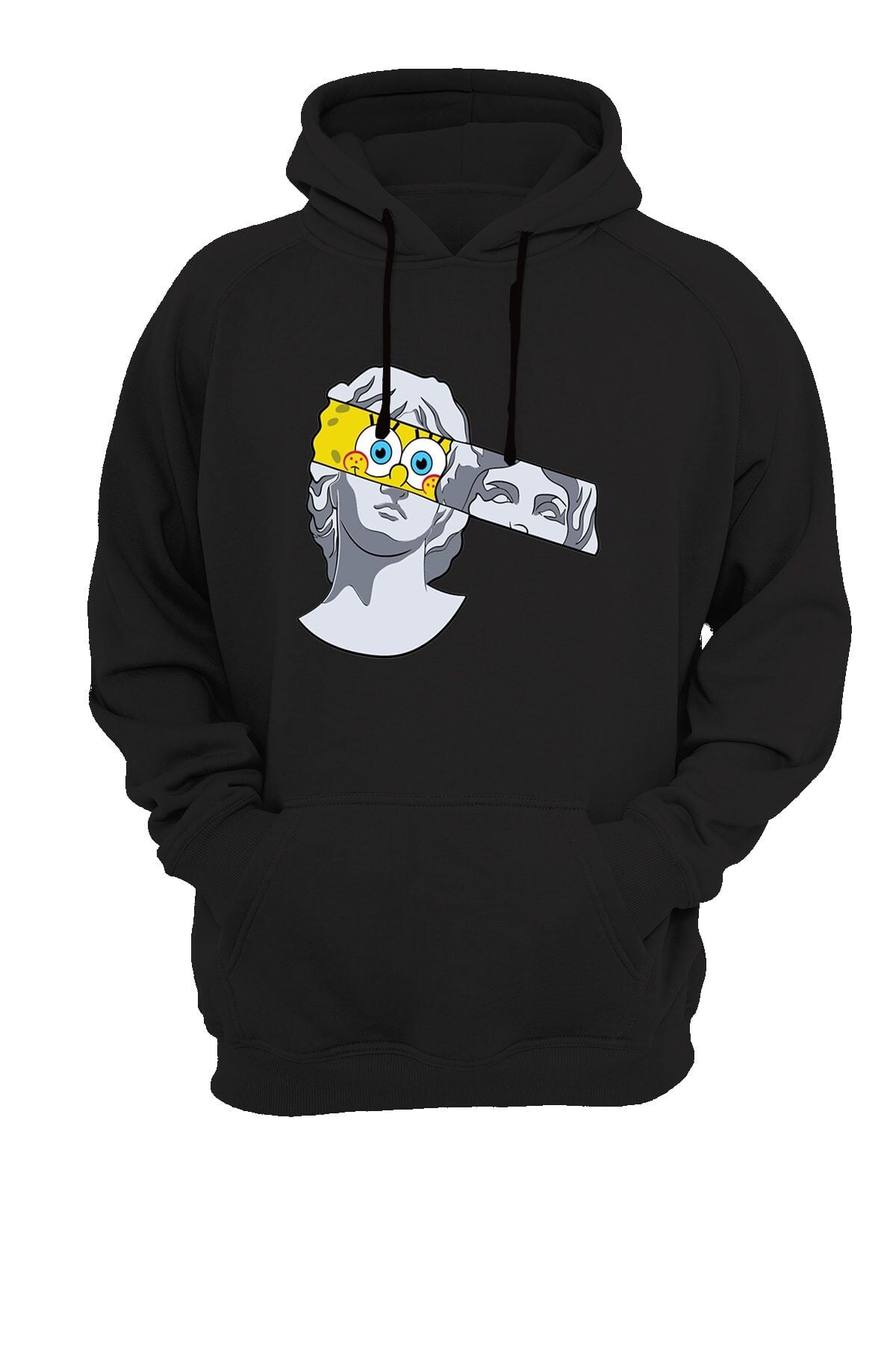 Heykel Baskılı Siyah Sweatshirt