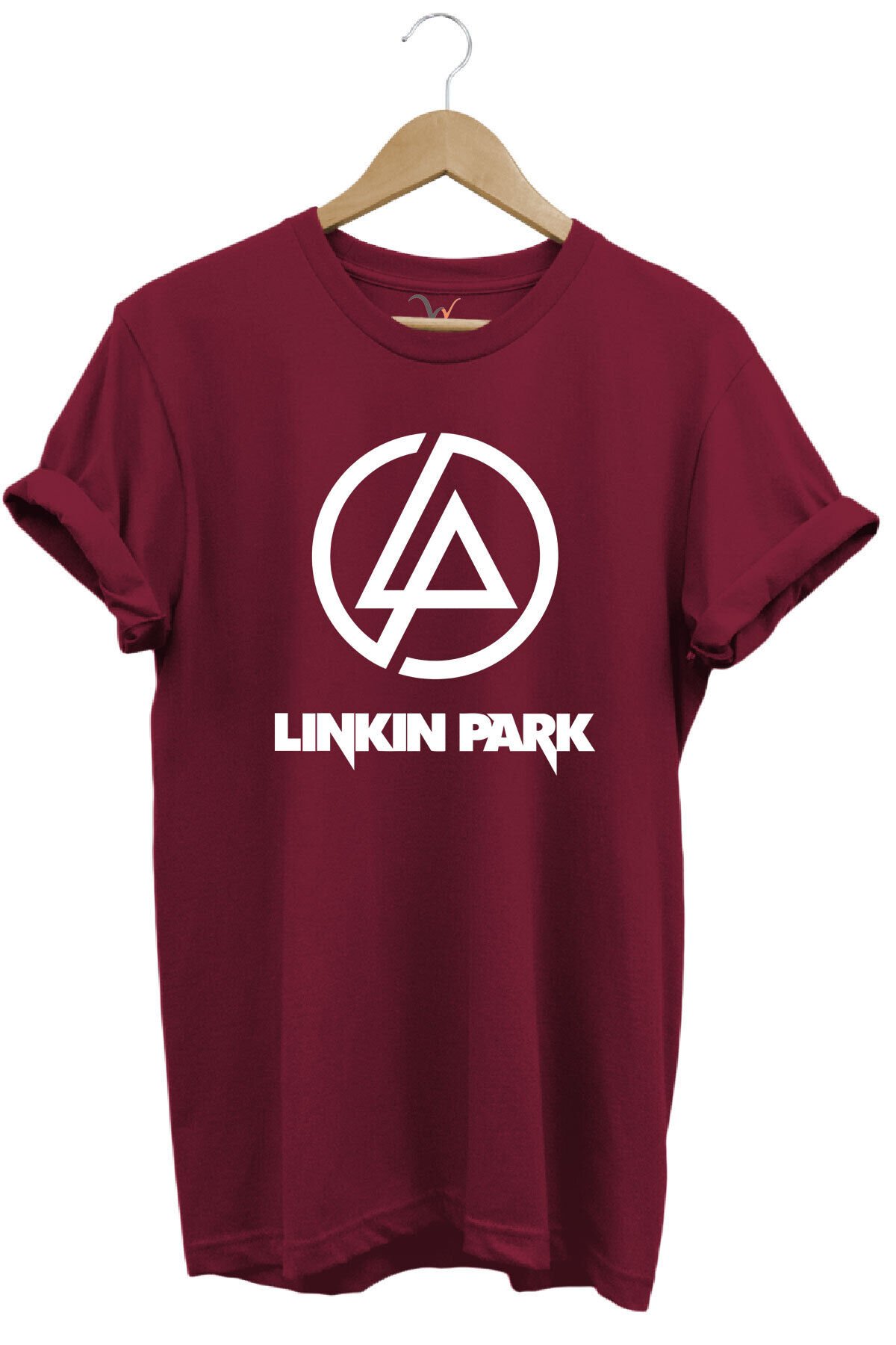 Rock Metal Müzik Grubu Linkin Park Baskılı %100 Pamuk Basic Regular Fit Bisiklet Yaka T-shirt Bordo - 2XL