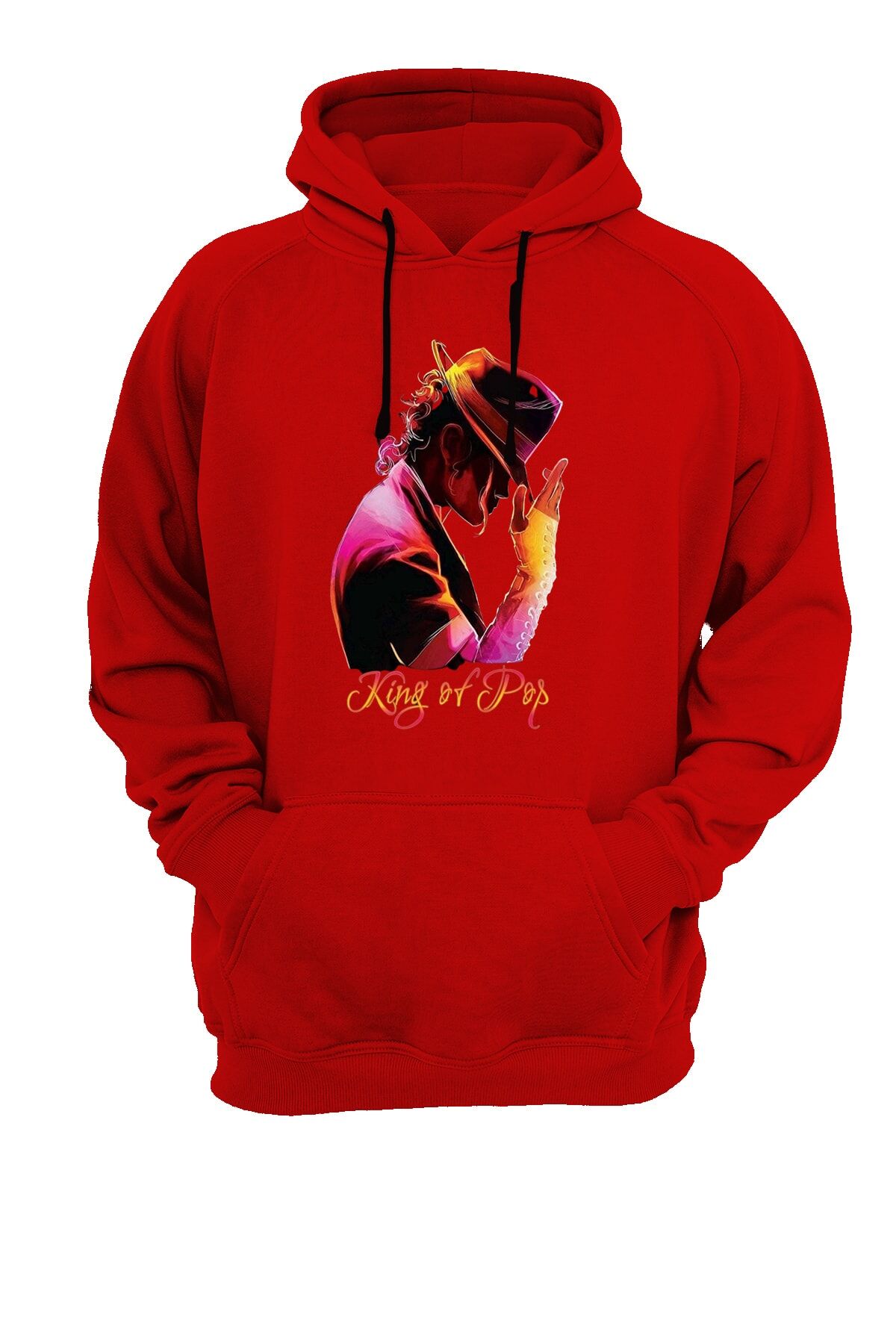 Michael Jackson Baskılı Kırmızı Sweatshirt