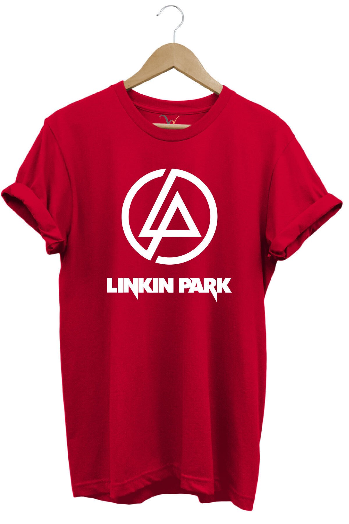Rock Metal Müzik Grubu Linkin Park Baskılı %100 Pamuk Basic Regular Fit Bisiklet Yaka T-shirt Kırmızı - S