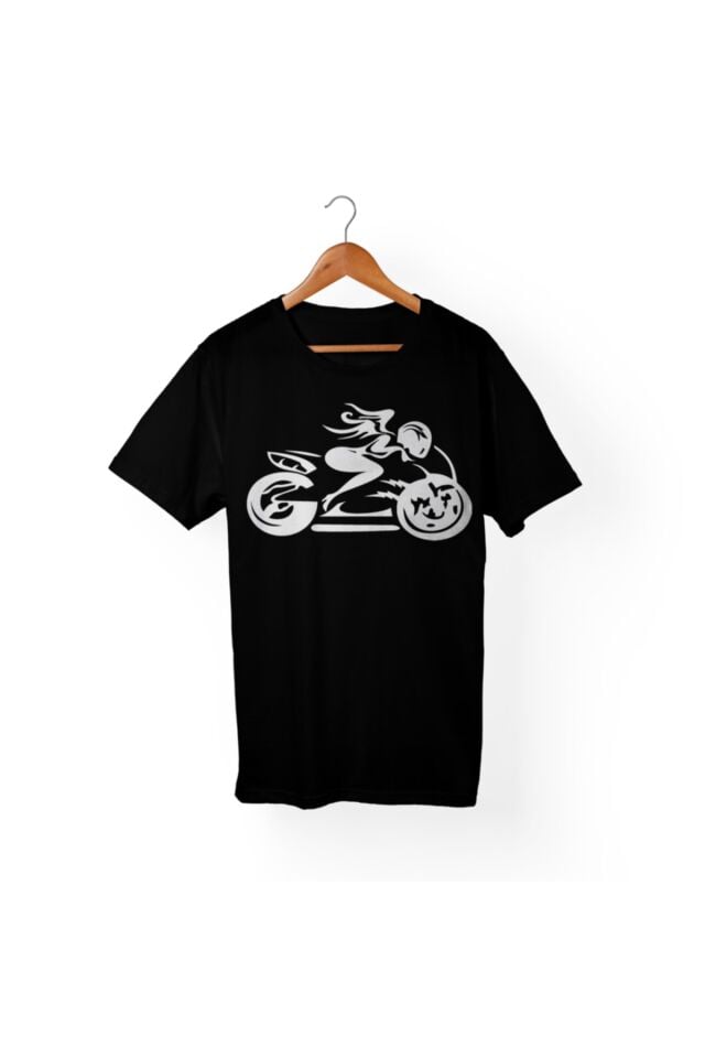 Kadın Baskılı Siyah T-shirt