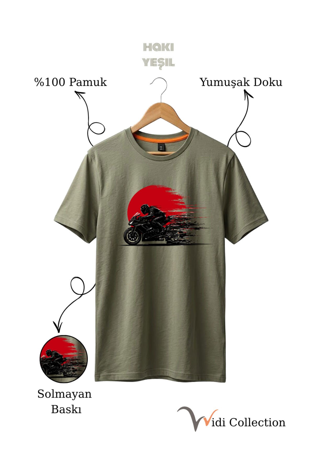 Hız Temalı Racing Motor Baskılı %100 Pamuk Unisex Regular Fit T-Shirt