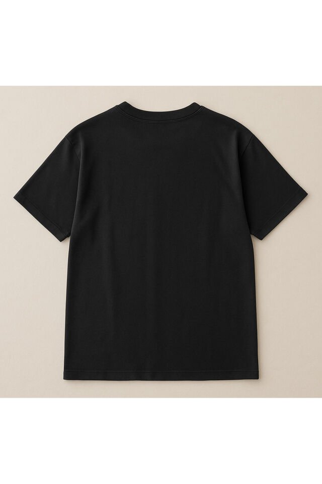 Eğlenceli Komik Orta Parmak Tasarım Baskılı %100 Pamuk Oversize Bisiklet Yaka Unisex T-Shirt Siyah - 3XL