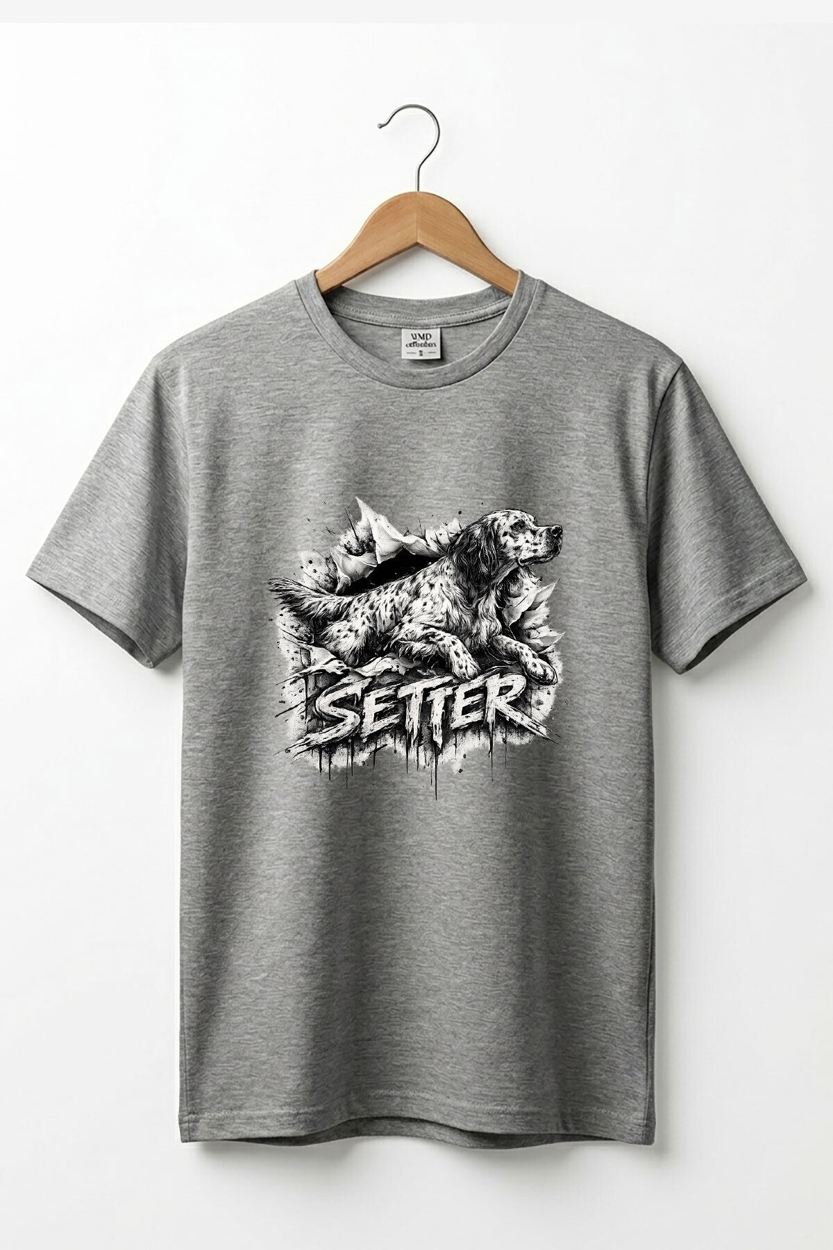 Unisex English Setter Köpek Baskılı Hunting Doğa %100 Pamuk Basic T-Shirt