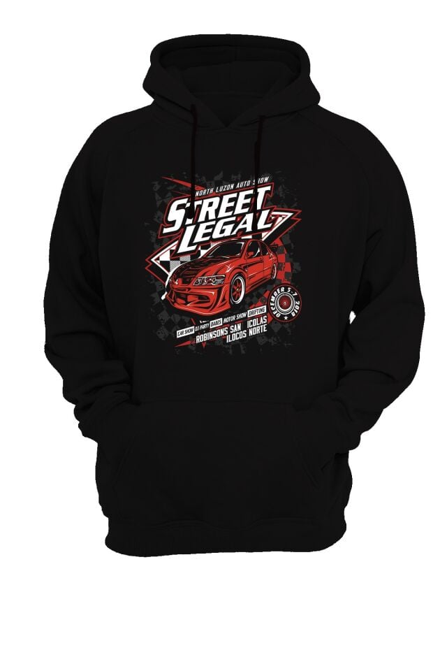Street Legal Baskılı Siyah Sweatshirt