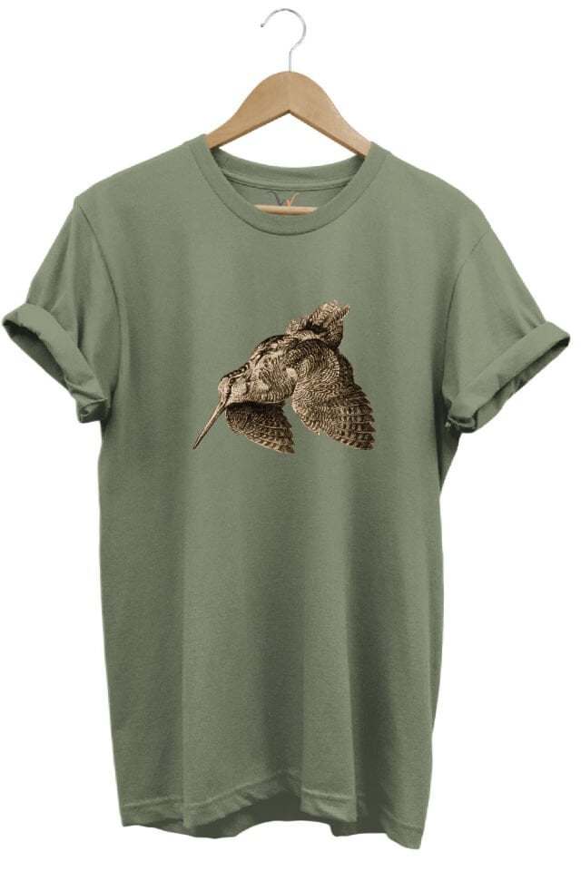 Avcılık Hunting Keklik Kuşu Baskılı %100 Pamuk Regular Fit Bisiklet Yaka T-shirt Haki - 3XL