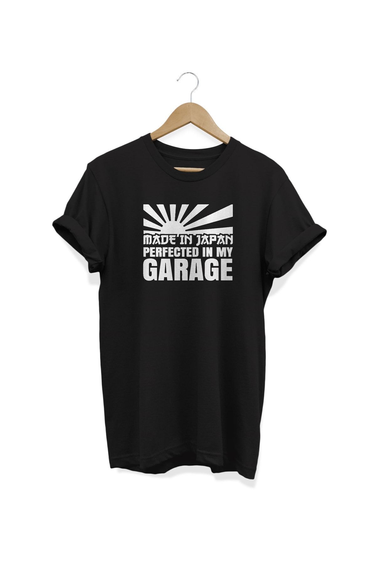 Garage Baskılı Siyah T-shirt