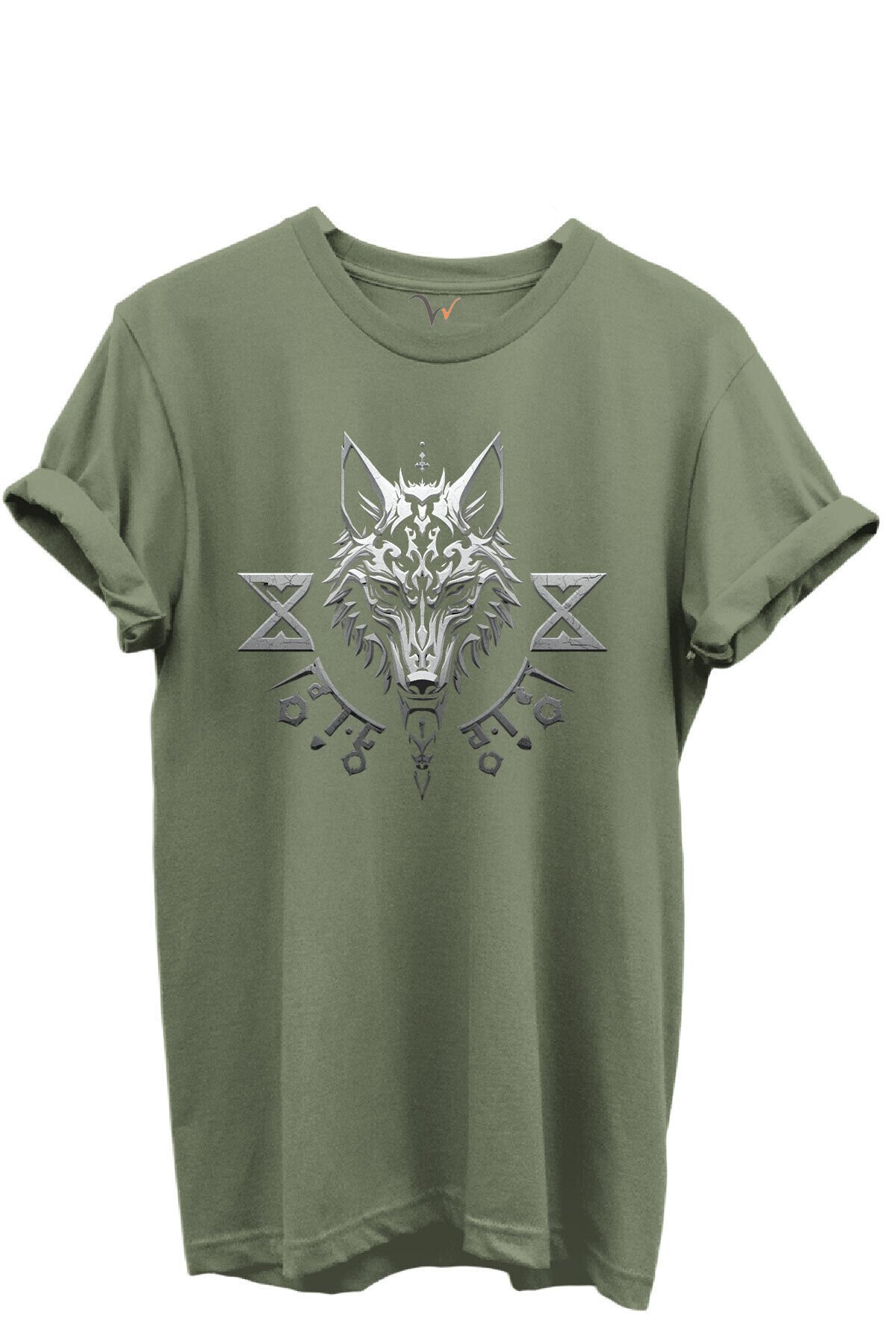KURT ve TÜRK Özel Koleksiyon Serisi-1 Tasarım Baskılı %100 Pamuk T-shirt Haki - XL