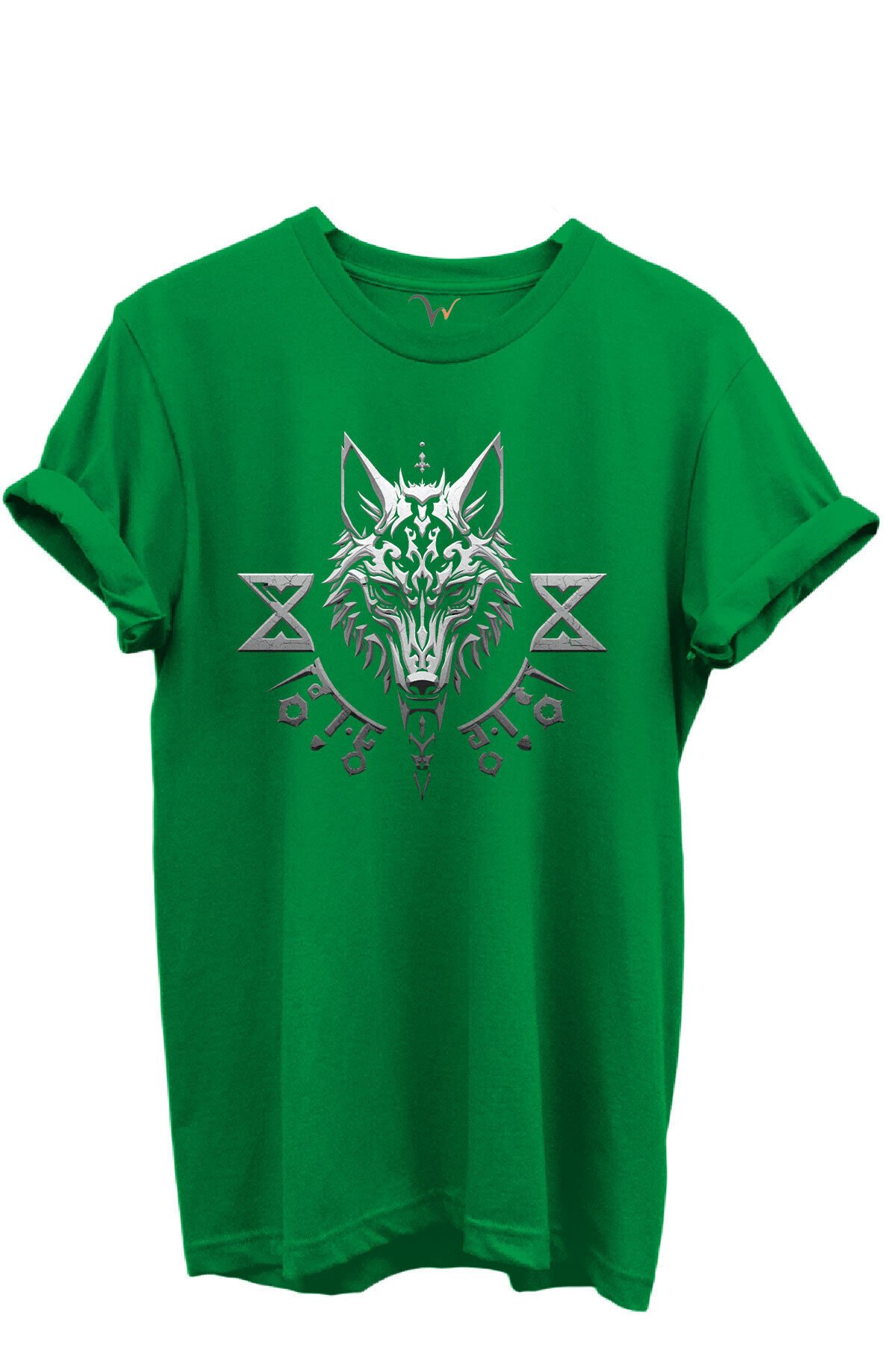 KURT ve TÜRK Özel Koleksiyon Serisi-1 Tasarım Baskılı %100 Pamuk T-shirt Yeşil - M