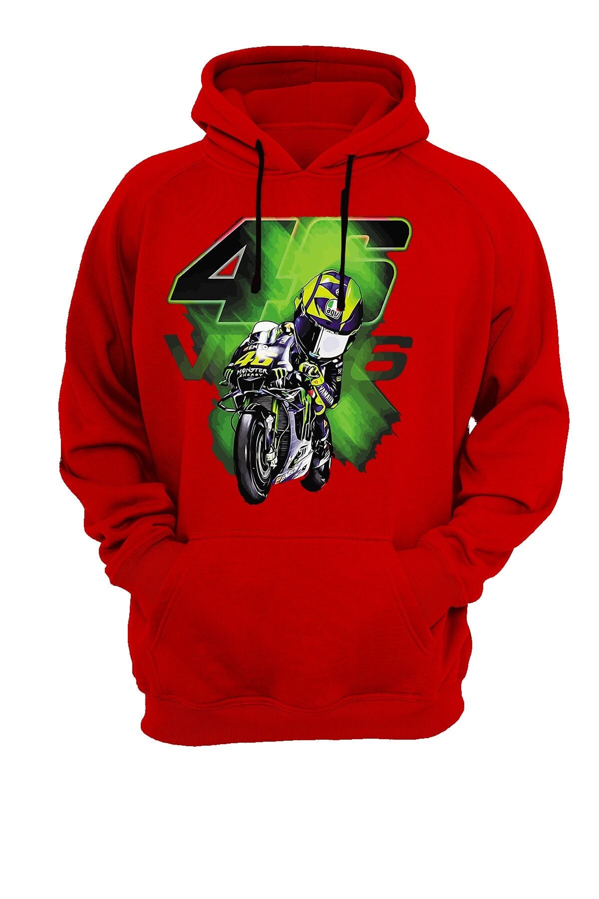 46 Baskılı Kırmızı Sweatshirt