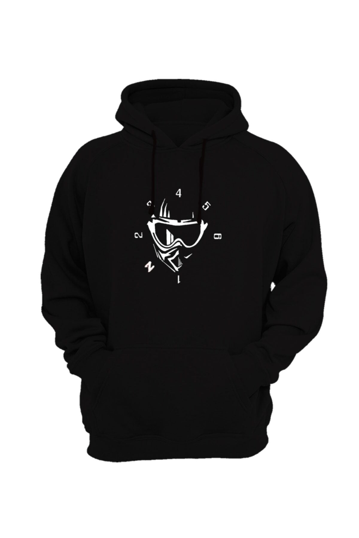 1n23456 Baskılı Siyah Sweatshirt