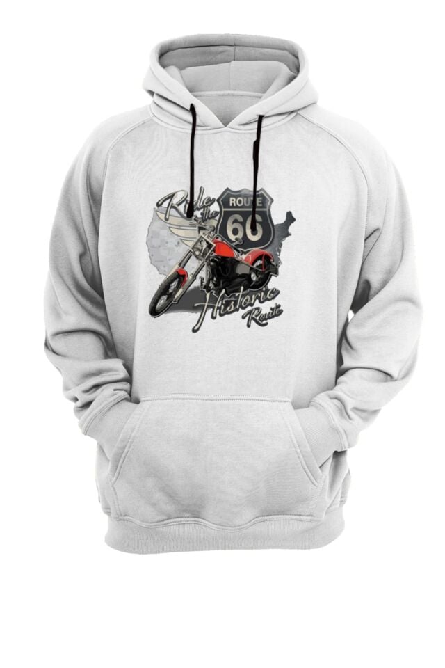 Route 66 Baskılı Sweatshirt