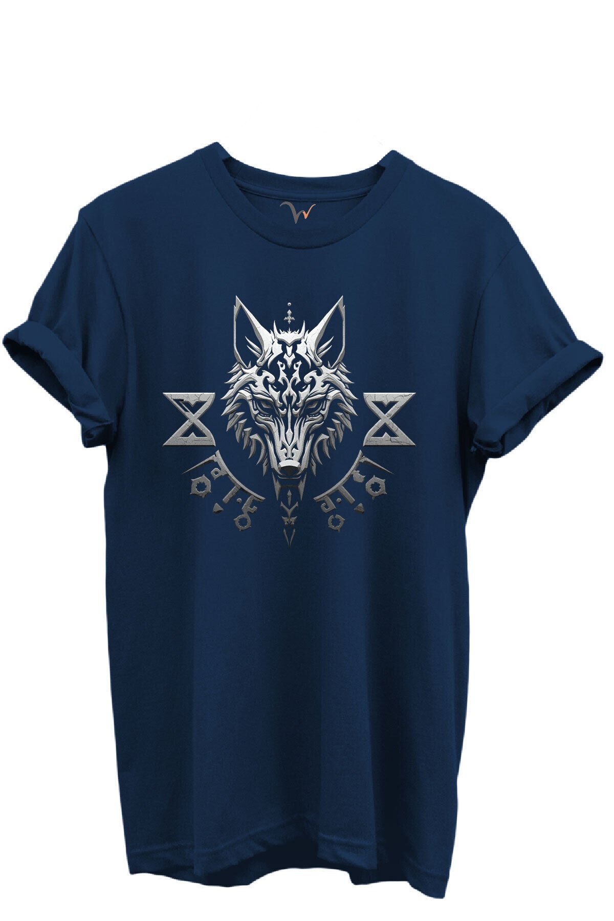 KURT ve TÜRK Özel Koleksiyon Serisi-1 Tasarım Baskılı %100 Pamuk T-shirt Lacivert - 4XL