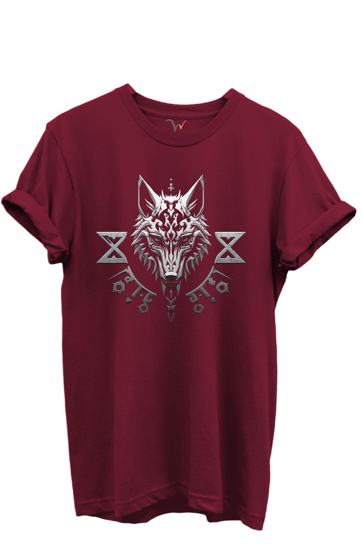 KURT ve TÜRK Özel Koleksiyon Serisi-1 Tasarım Baskılı %100 Pamuk T-shirt Bordo - M