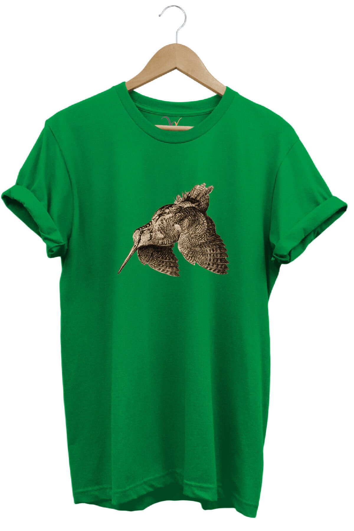 Avcılık Hunting Keklik Kuşu Baskılı %100 Pamuk Regular Fit Bisiklet Yaka T-shirt Yeşil - M