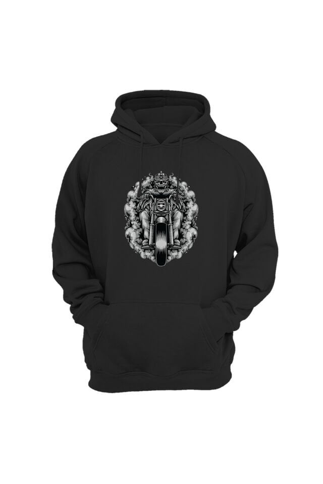 Skeleton Motor Rider Baskılı Sweat-Shirt