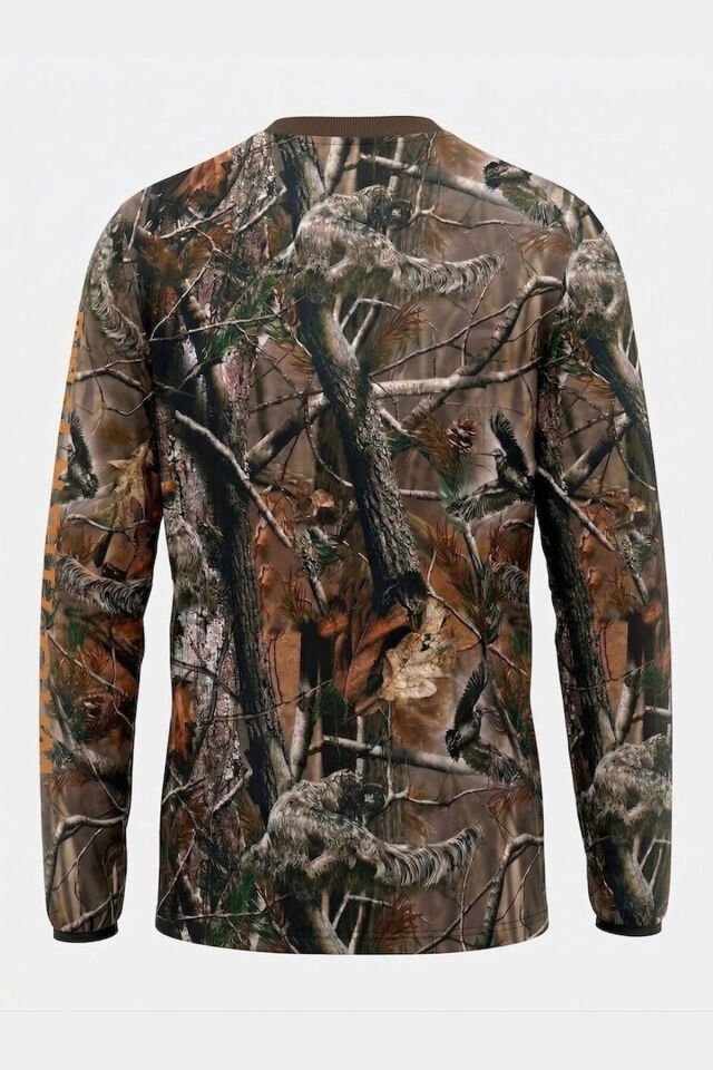 Outdoor Orman Desen Kamuflaj Çulluk Setter Baskılı Kışlık Uzun Kollu Avcı Sweatshirt