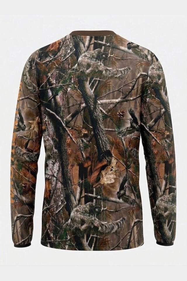 Outdoor Orman Desen Kamuflaj Çulluk Setter Baskılı Kışlık Uzun Kollu Avcı Sweatshirt