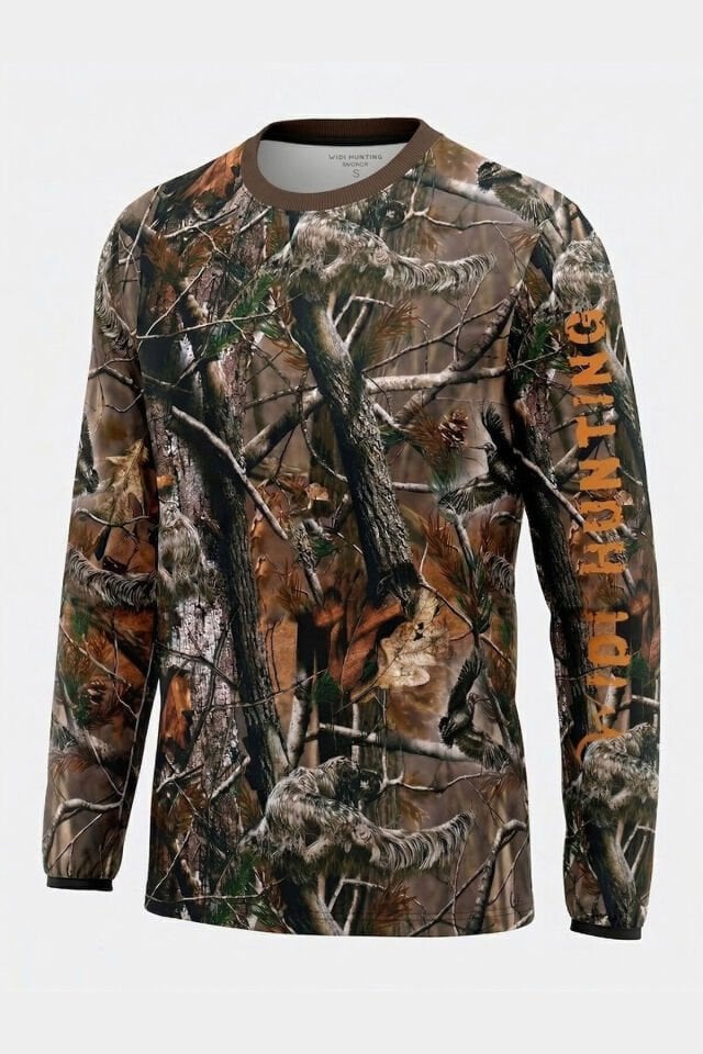 Outdoor Orman Desen Kamuflaj Çulluk Setter Baskılı Kışlık Uzun Kollu Avcı Sweatshirt
