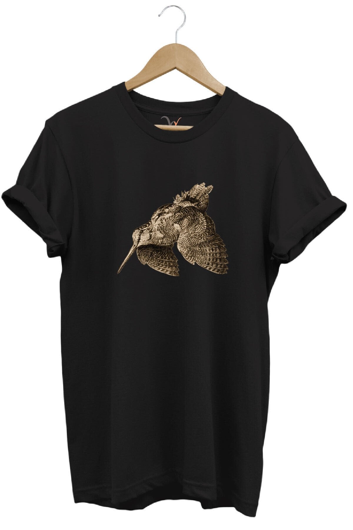 Avcılık Hunting Keklik Kuşu Baskılı %100 Pamuk Regular Fit Bisiklet Yaka T-shirt Siyah - M
