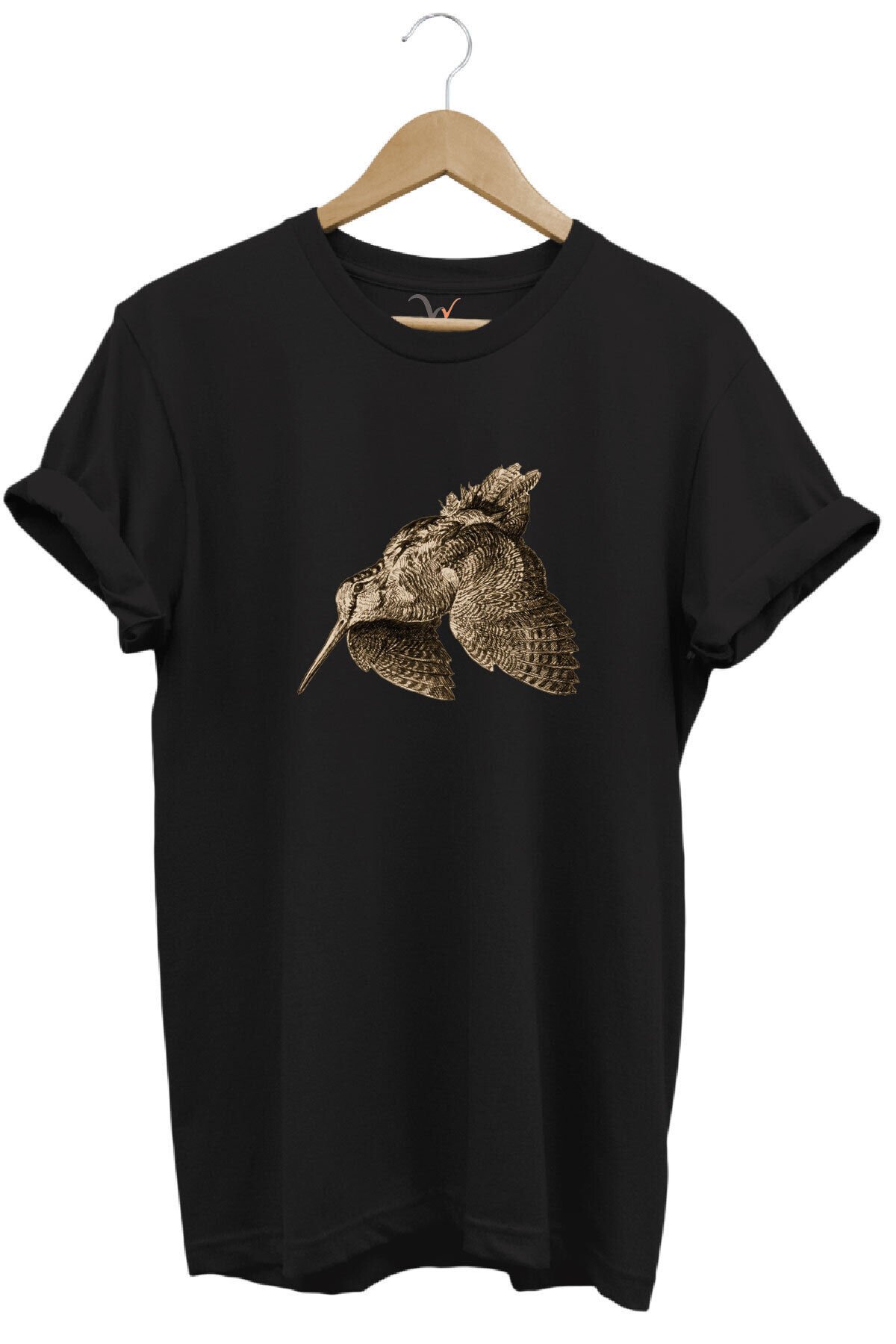 Avcılık Hunting Keklik Kuşu Baskılı %100 Pamuk Regular Fit Bisiklet Yaka T-shirt Siyah - 5XL