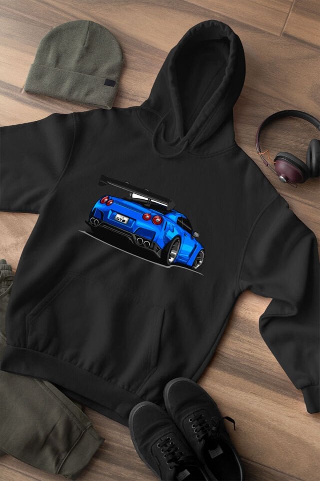 Japon Arabası Baskılı Regular Fit %100 Pamuk Çocuk Siyah Sweatshirt