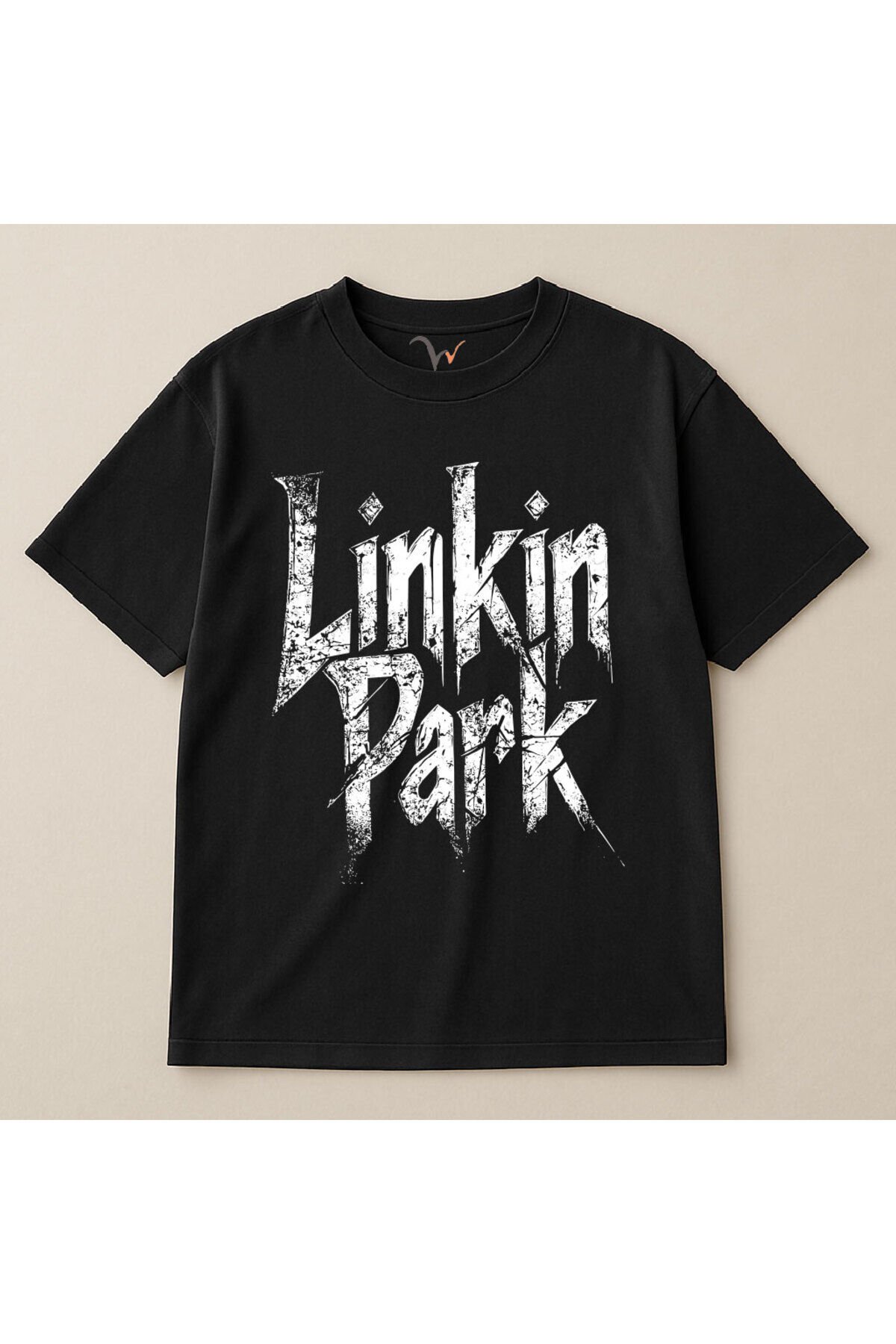 Rock Band Müzik Grubu Linkin Park Baskılı %100 Pamuk Oversize Bisiklet Yaka Unisex T-Shirt Siyah - M