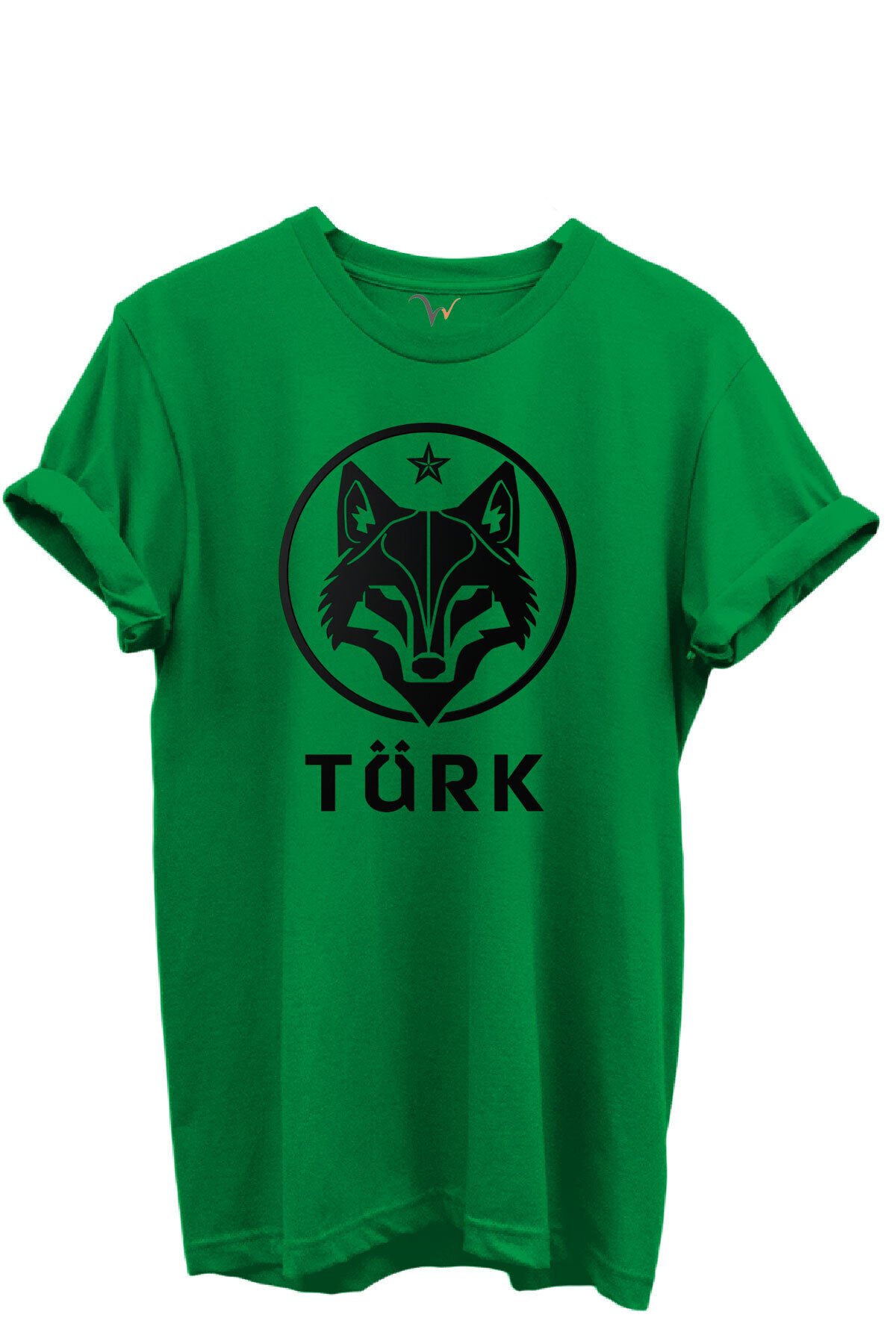 KURT ve TÜRK Özel Koleksiyon Serisi-2 Tasarım Baskılı %100 Pamuk T-shirt Yeşil - M