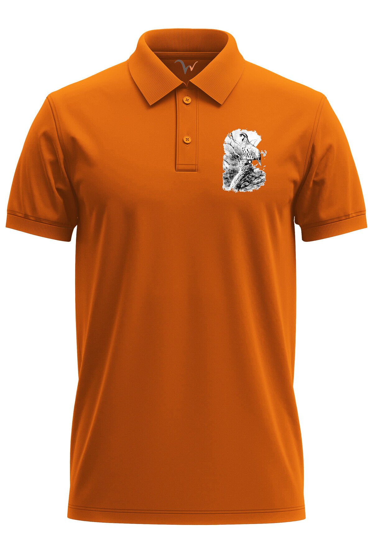 Avcılık Hunting Keklik Avcılığı Yaban Hayatı Vahşi Yaşam Baskılı Regular Fit Polo Yaka Haki T-shirt Turuncu - M