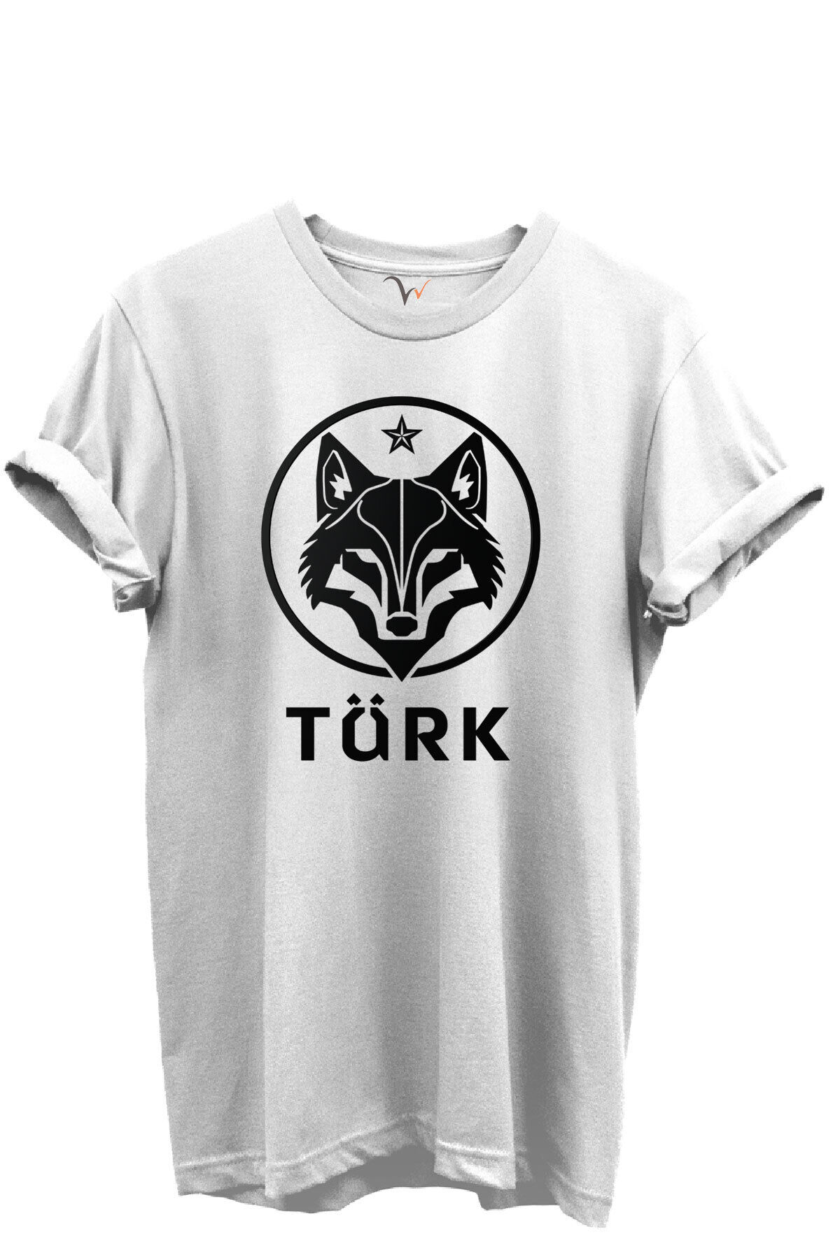 KURT ve TÜRK Özel Koleksiyon Serisi-2 Tasarım Baskılı %100 Pamuk T-shirt Beyaz - M