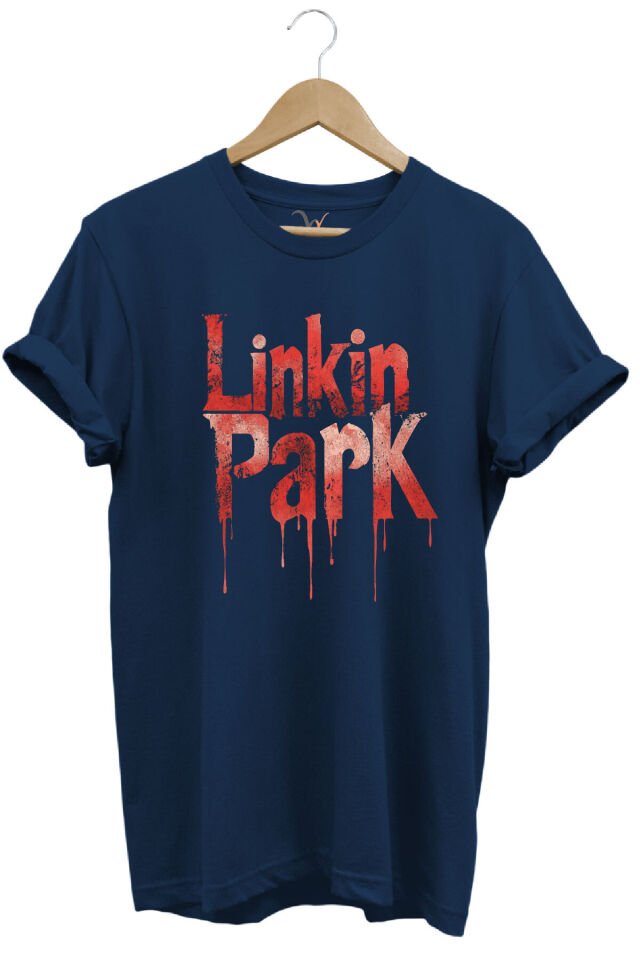 Linkin Park Müzik Grubu Rock Metal Baskılı Punk Tasarımlı Basic Regular Fit T-shirt Lacivert - M
