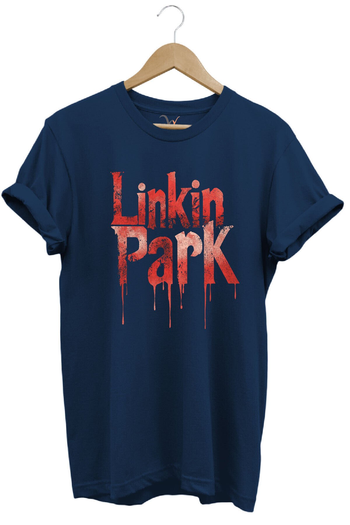 Linkin Park Müzik Grubu Rock Metal Baskılı Punk Tasarımlı Basic Regular Fit T-shirt Lacivert - 2XL