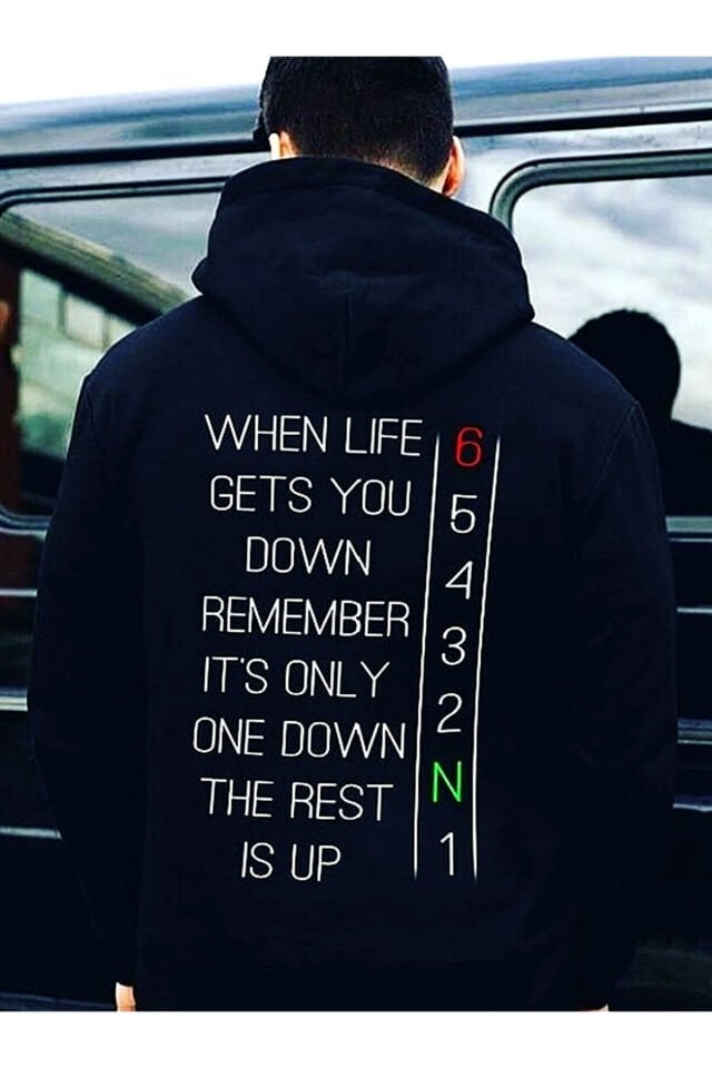 Motorcu Motorsiklet Sırt Baskılı 1n23456 Regular Fit %100 Pamuk Siyah Sweatshirt