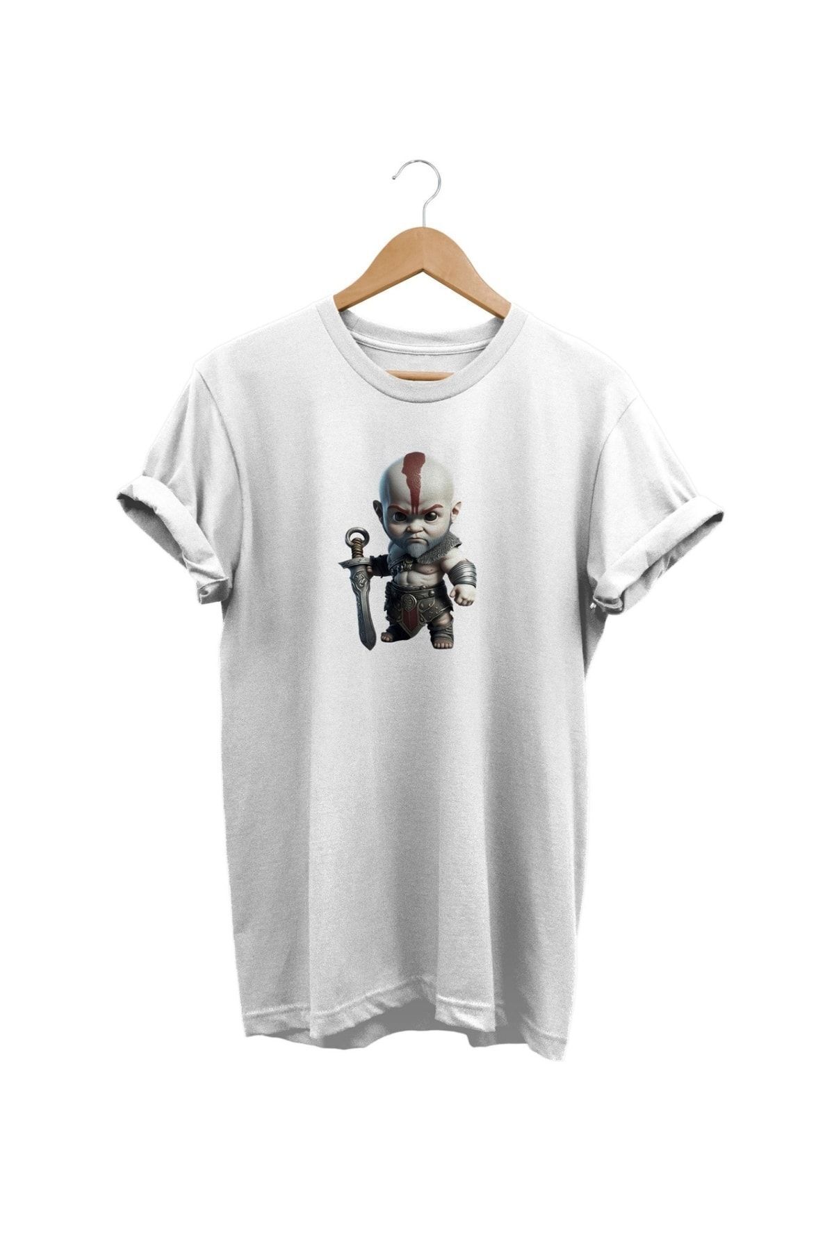 Kılıç Baskılı Beyaz T-shirt