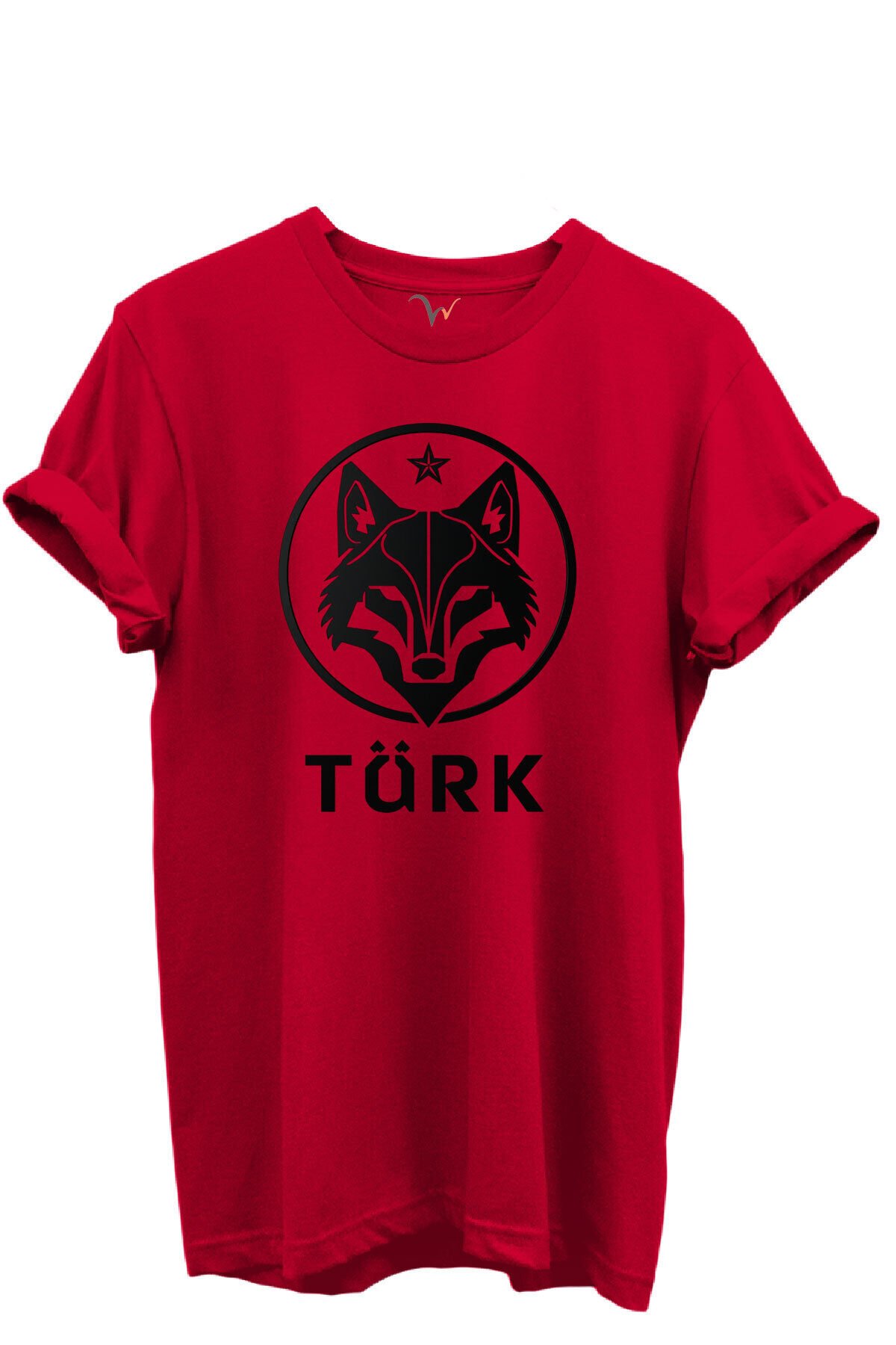 KURT ve TÜRK Özel Koleksiyon Serisi-2 Tasarım Baskılı %100 Pamuk T-shirt Kırmızı - M