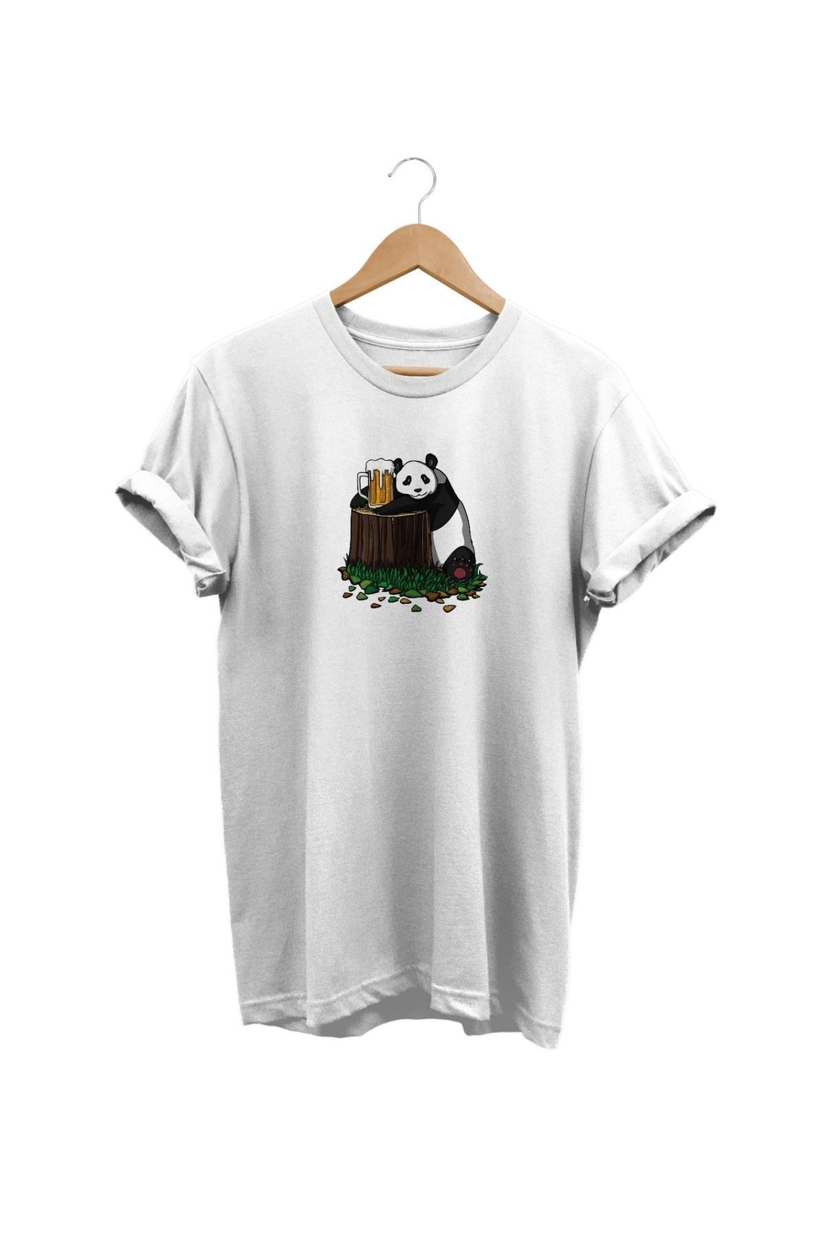 Widi Panda Baskılı Beyaz T-shirt