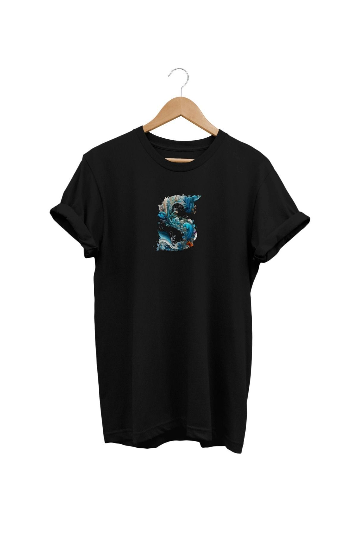 Widi S Baskılı Siyah T-shirt