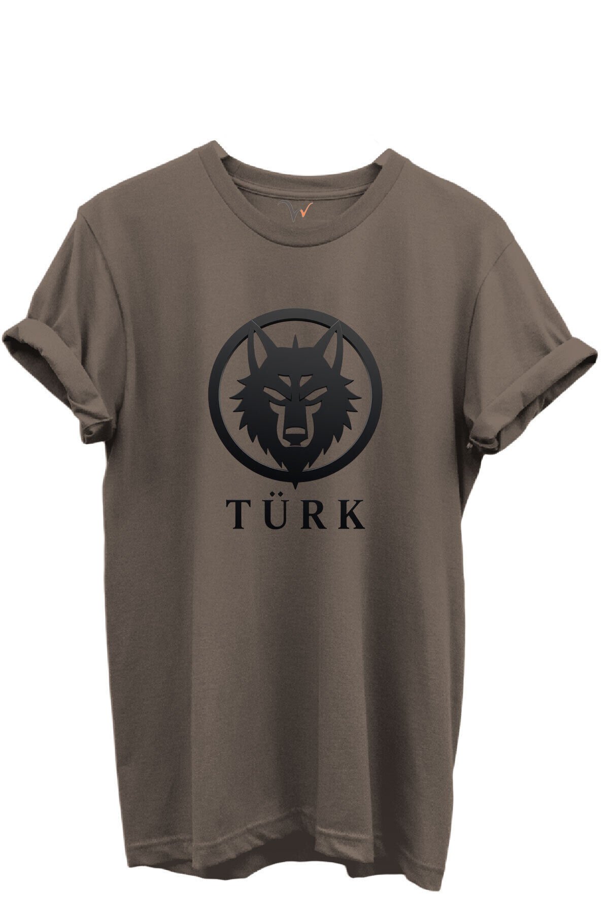 KURT ve TÜRK Özel Koleksiyon Serisi-3 Tasarım Baskılı %100 Pamuk T-shirt Kahverengi - XL