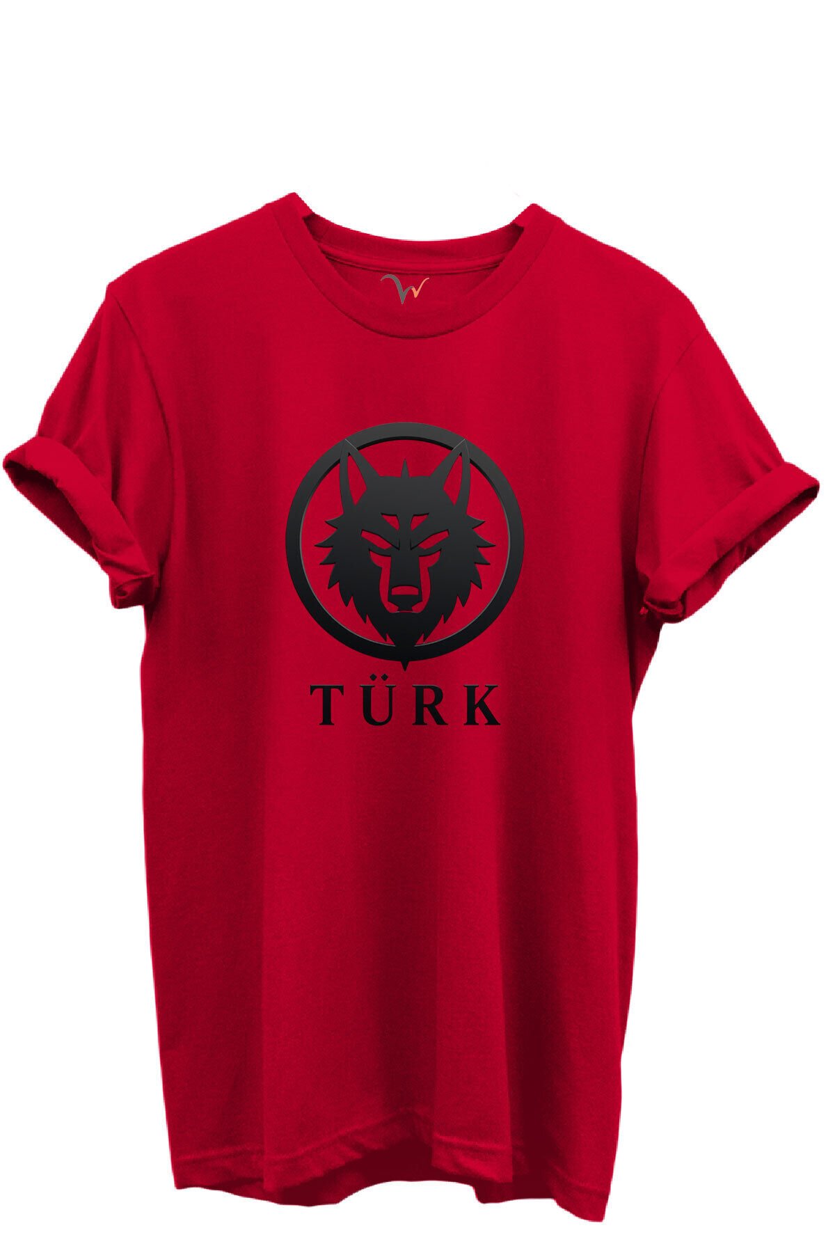 KURT ve TÜRK Özel Koleksiyon Serisi-3 Tasarım Baskılı %100 Pamuk T-shirt Kırmızı - 2XL