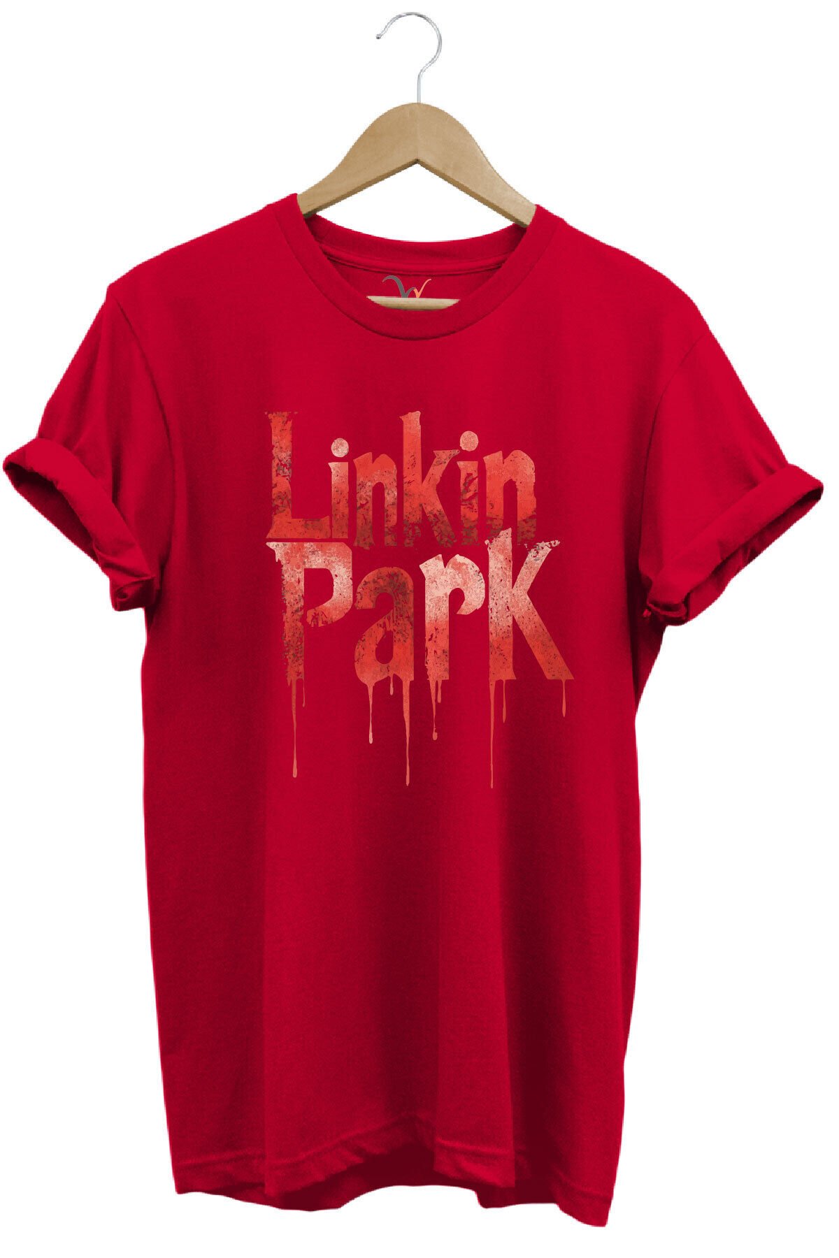 Linkin Park Müzik Grubu Rock Metal Baskılı Punk Tasarımlı Basic Regular Fit T-shirt Kırmızı - S