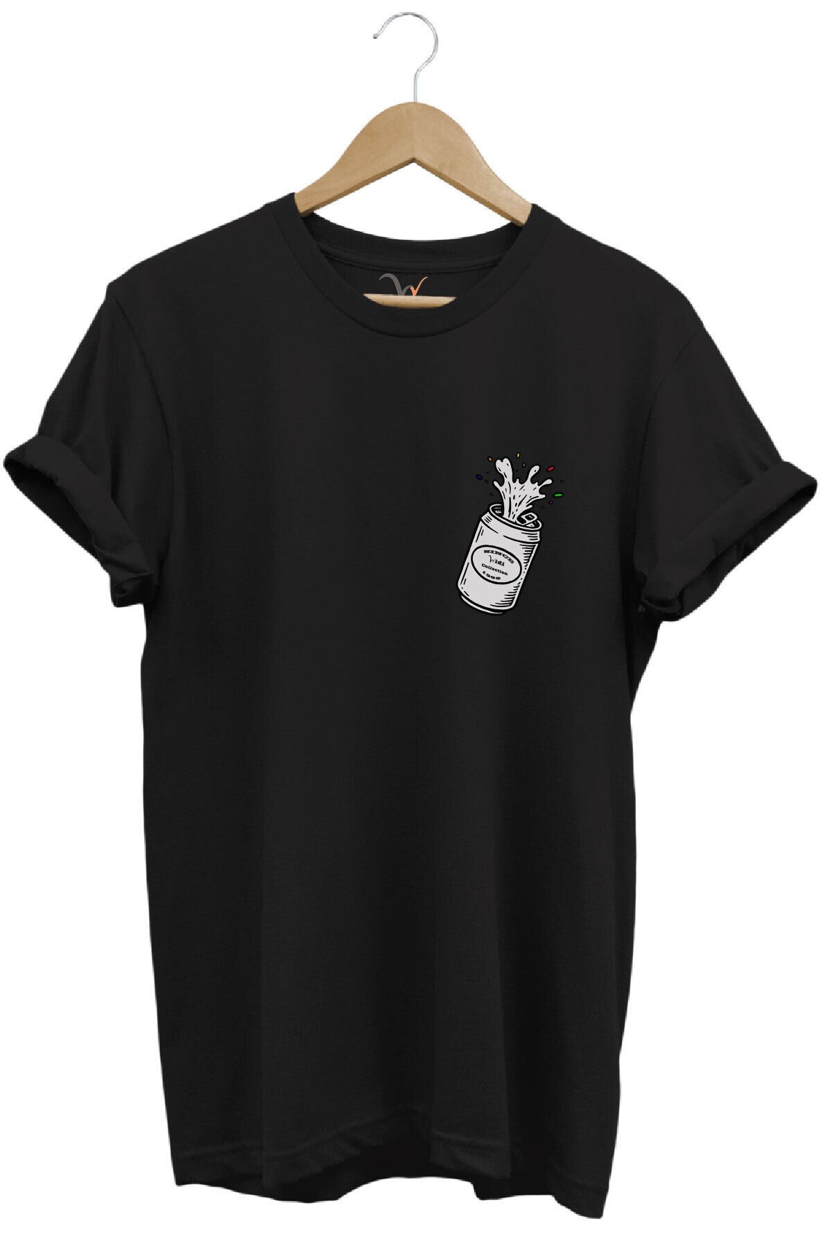 Widi Özel Tasarım Logo Baskılı %100 Pamuk Regular Fit Premium Tişört Siyah - 2XL