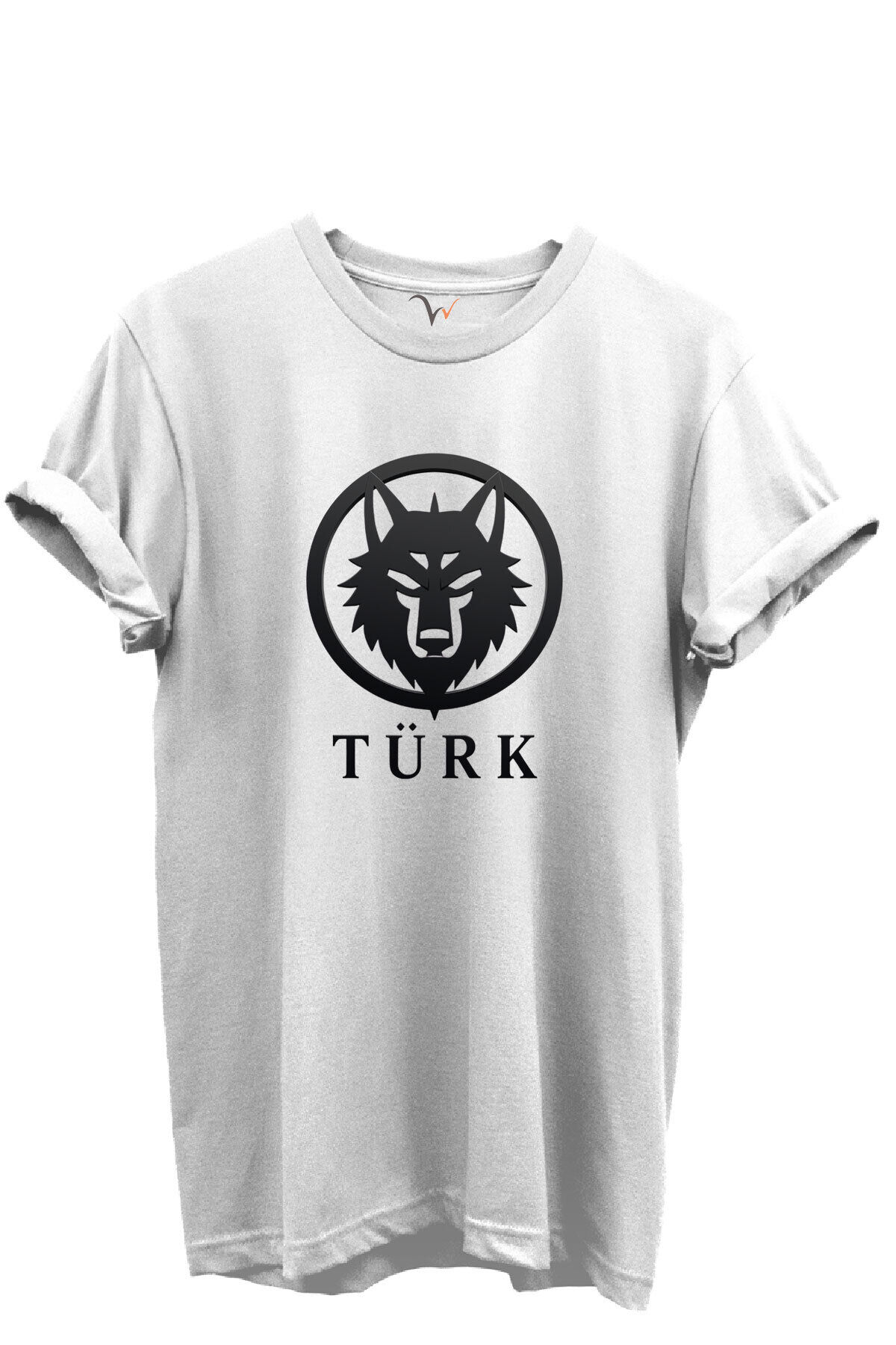 KURT ve TÜRK Özel Koleksiyon Serisi-3 Tasarım Baskılı %100 Pamuk T-shirt Beyaz - S